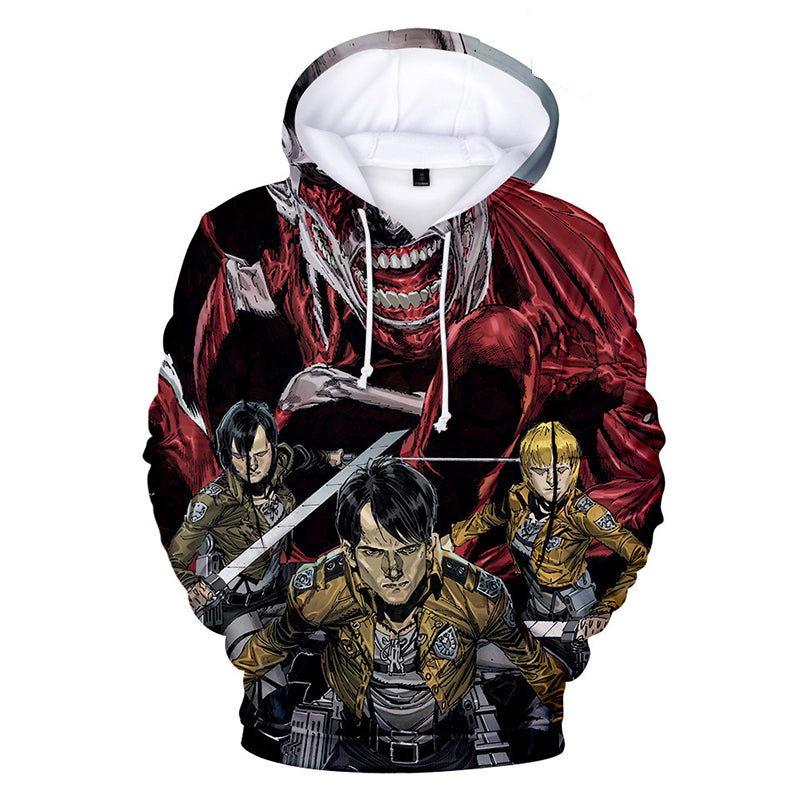 Attack On Titan Hoodies - Attack On Titan Anime Series Colossal vs Mikasa Hoodie