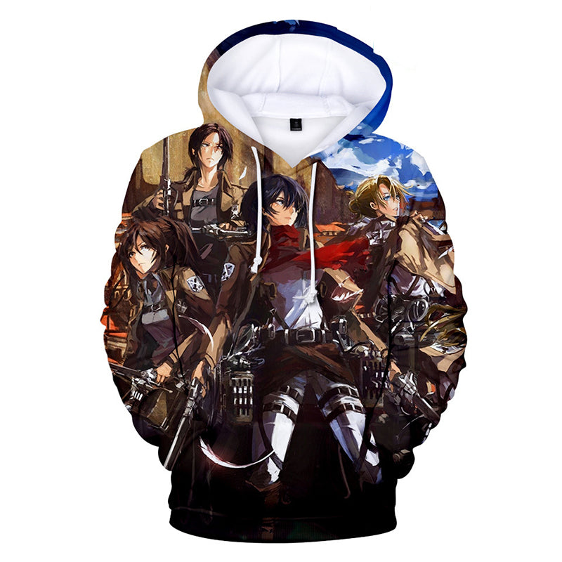 Attack On Titan Hoodies - Attack On Titan Anime Series Levi Ackerman Team Hoodie