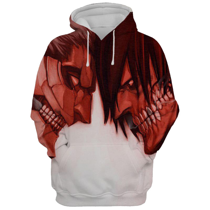 Attack On Titan Reiner VS Eren 3D Printed Hoodie