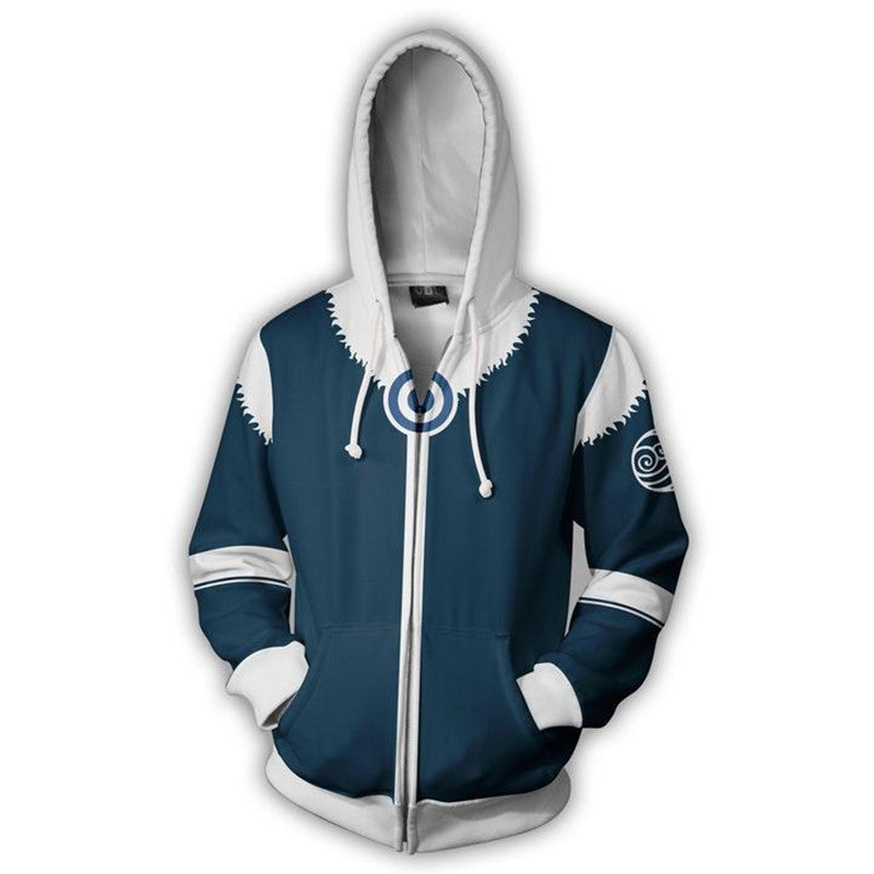 Avatar The Last Airbender Aang Sweatshirts Cosplay 3D Printed Hooded Zip Jackets