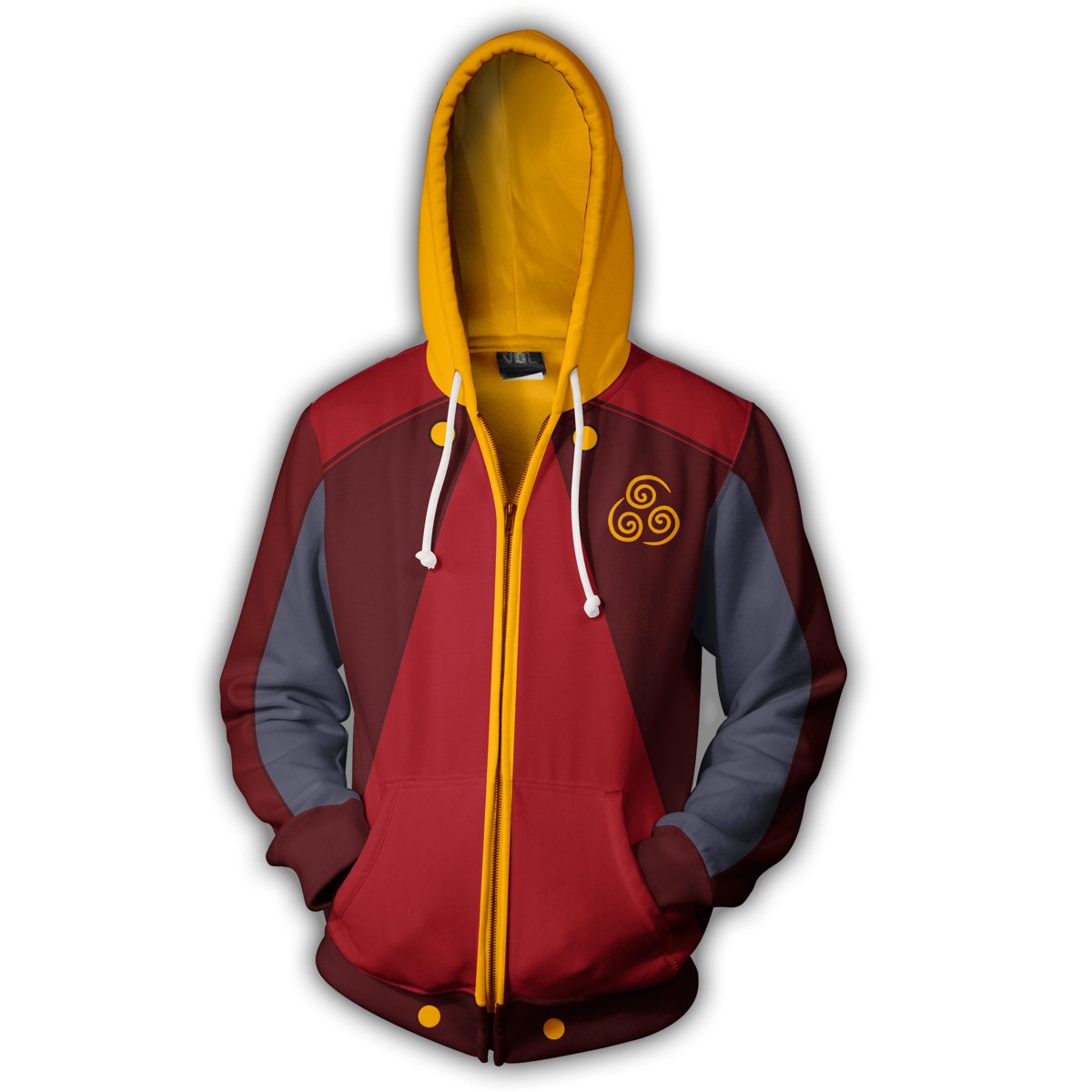 Avatar The Last Airbender Air Nation Hoodies - Zip Up Burgundy 3d Hoodie