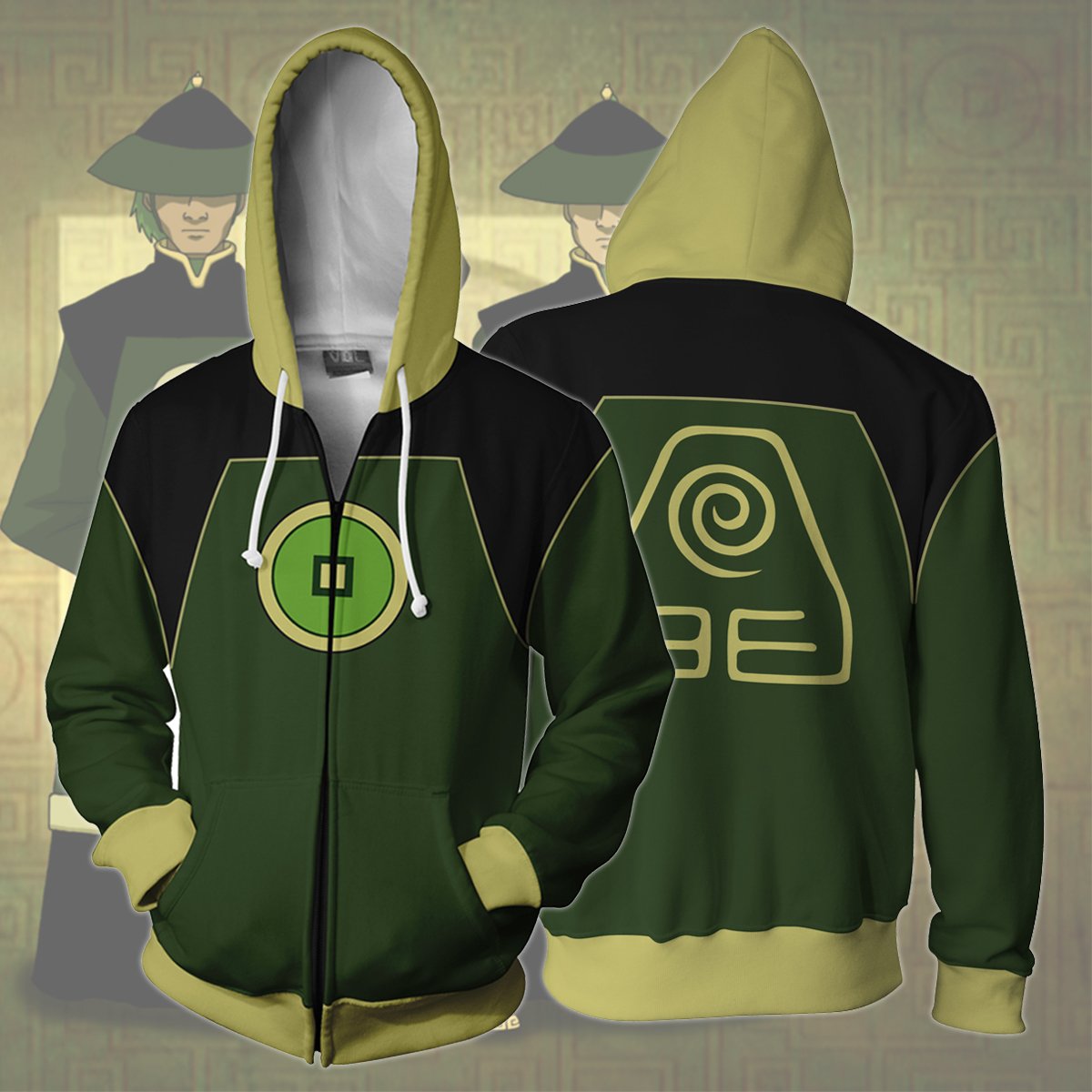 Avatar The Last Airbender Dai Li Agents Hoodies - Zip Up 3d Hoodie