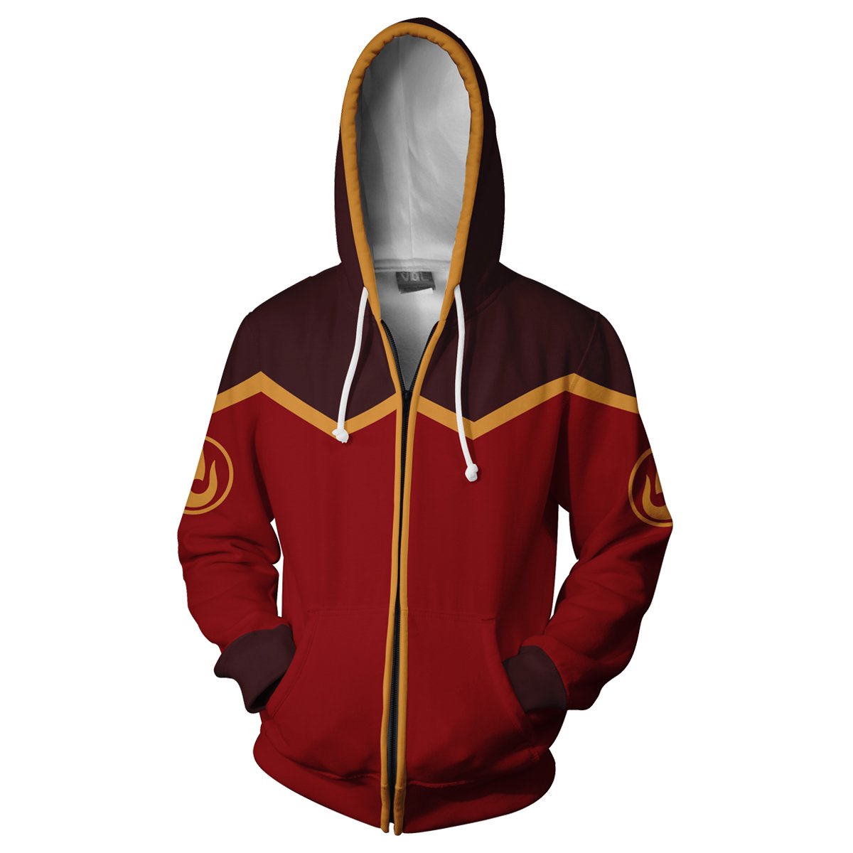 Avatar The Last Airbender Fire Nation Hoodies - Zip Up Coffee 3d Hoodie