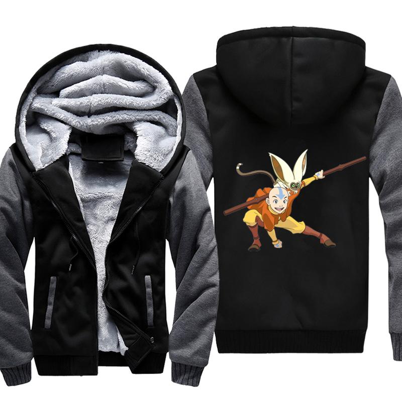 Avatar the Last Airbender Aang and Momo Jacket - Zip Up Fleece Jacket