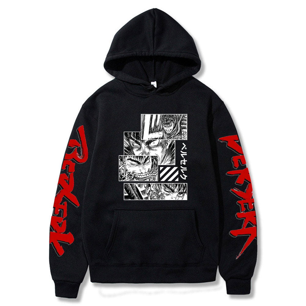 Berserk Guts Hoodie Manga Pullover Sweatshirts Anime Eye Print Streetwear Tops