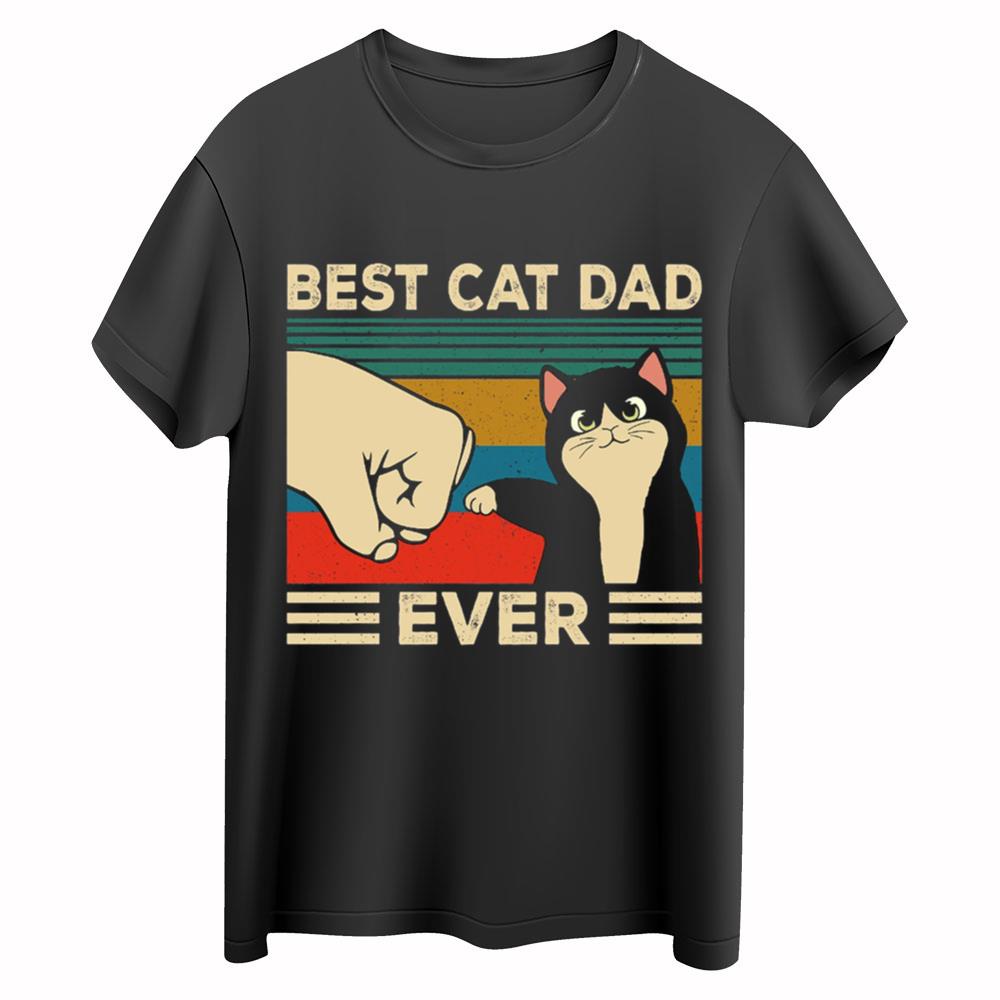 Best Cat Dad Ever, Retro Comfort Cat Owner Dad Shirt, Funny Dad Shirt, Happy Father's Day