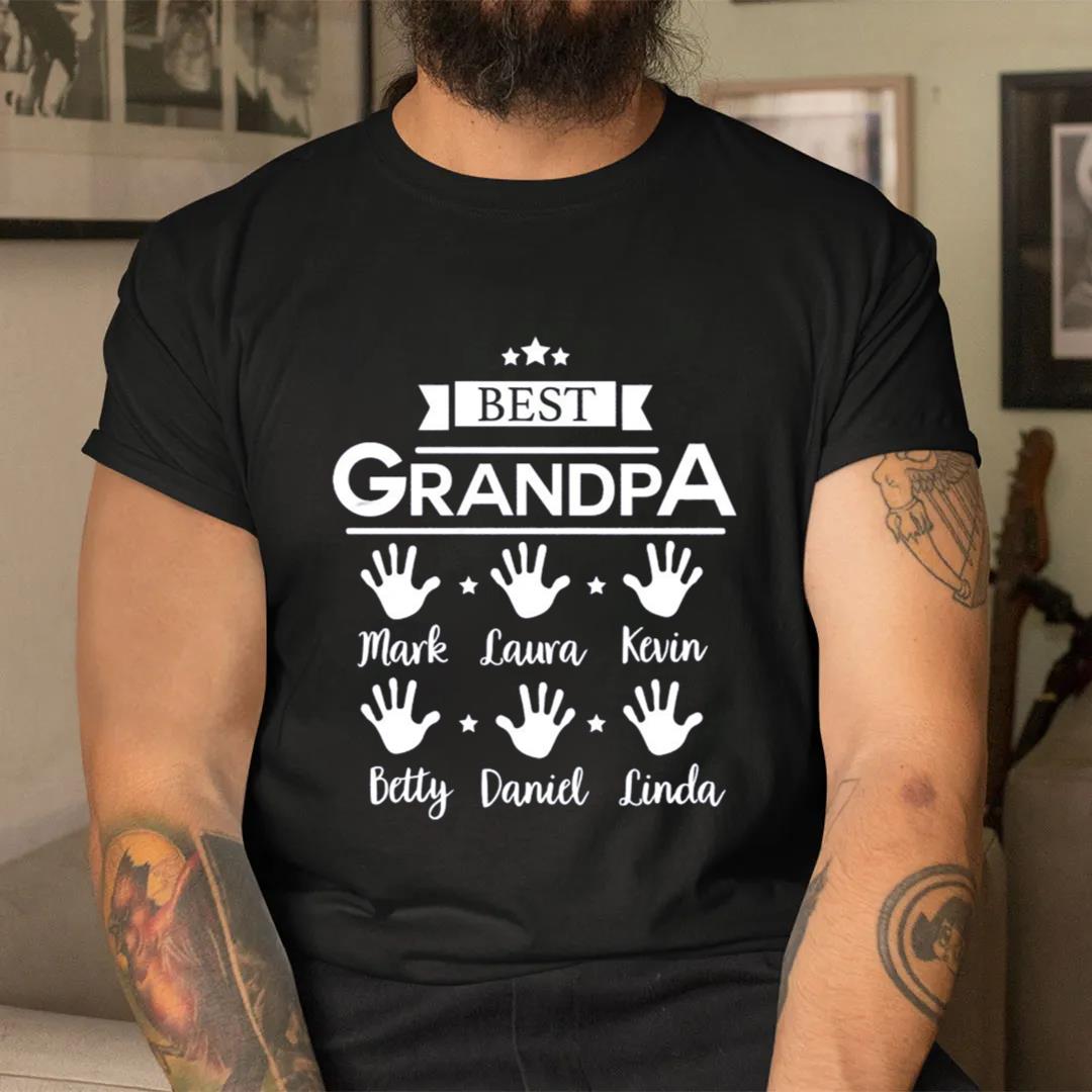 Best Grandpa Shirt, Custom Name T Shirt, Fathers Day Shirt