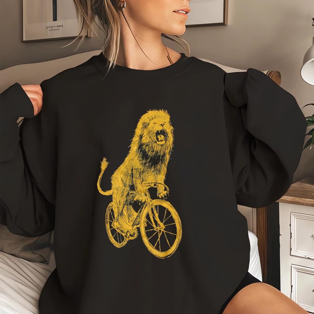Bicycling Lion Shirt, Lion T-Shirt, Lion Lovers, Bike Shirt