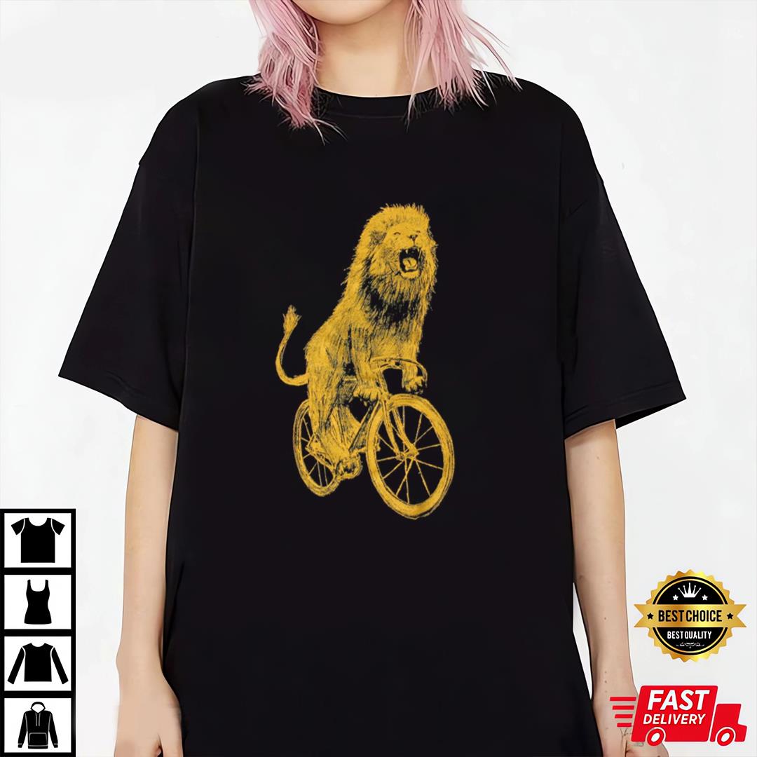 Bicycling Lion Shirt, Lion T-Shirt, Lion Lovers, Bike Shirt