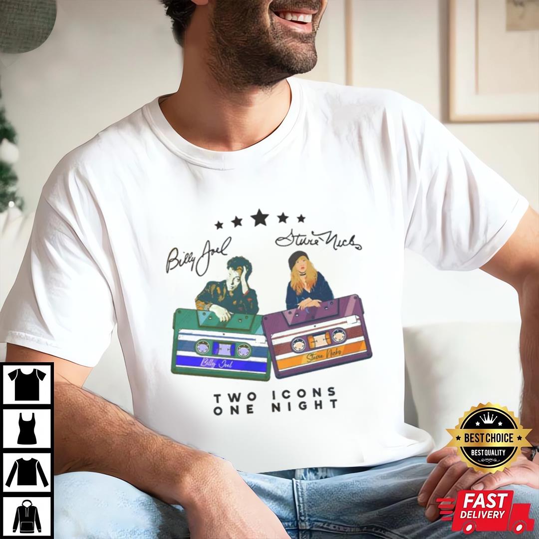 Billy Joel And Stevie Nick Signtature T-Shirt, Custom Billy Joel Tour 2023 Vintage T-Shirt, Billy Joel 2023 Tour T-Shirt