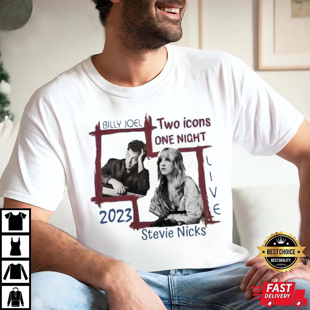 Billy Joel Unisex Shirt, Stevie Nick Two Icons One Night 2023 Tshirt Vintage