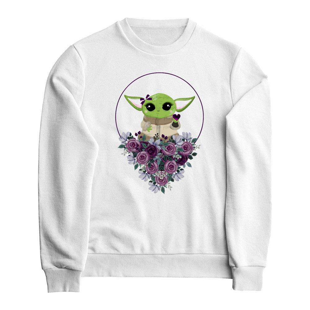 Birthday Girl Shirt, Baby Yoda Girl With Ring Of Flowers Shirt, Star Wars Shirt, Mandalorian Shirt