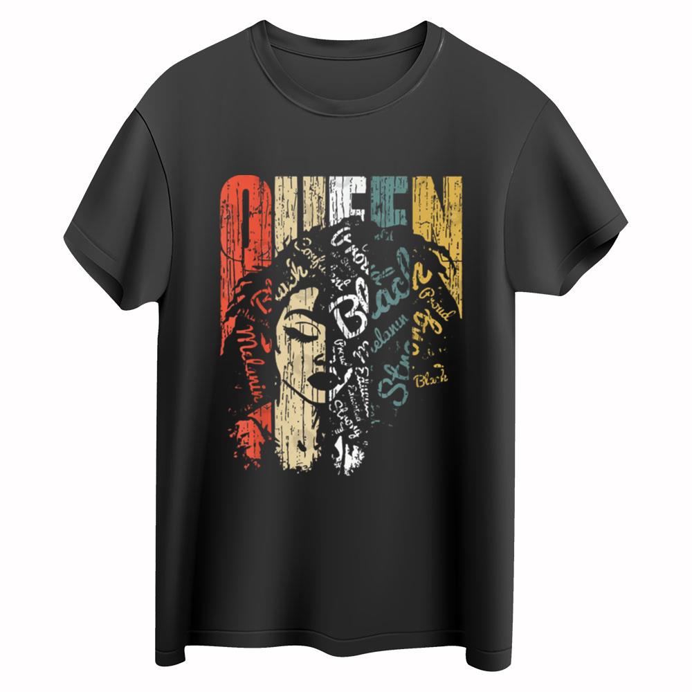 Black History Juneteenth Tee Shirts for Women African Clothing Queen
