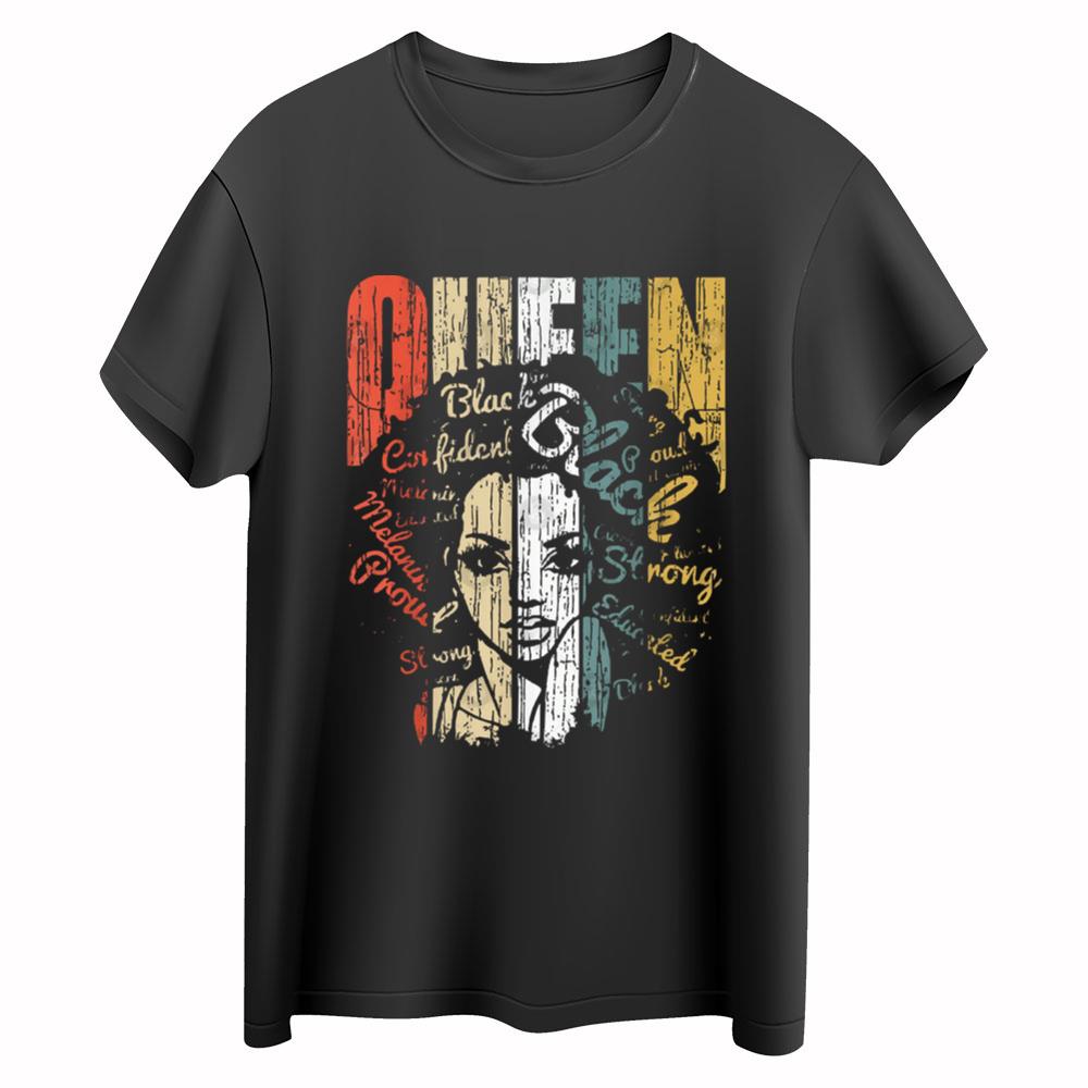 Black History Juneteenth Tee Shirts for Women Educated Strong Black Quee Copy