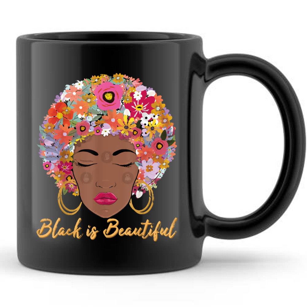 Black is Beautiful Floral Afro Hair African American Juneteenth Tee Shirts