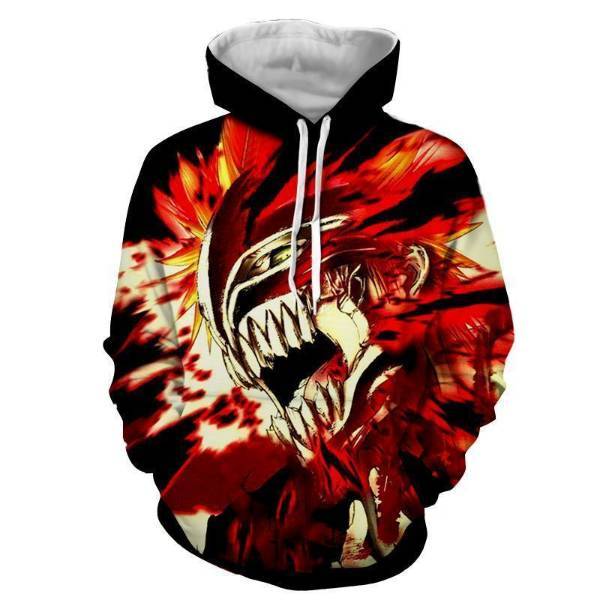 Bleach Ichigo Hollow Rogue Face Mask 3D Hoodie