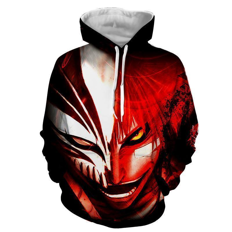 Bleach Ichigo Kurosaki Gone Crazy Hollow Mask 3D Hoodie