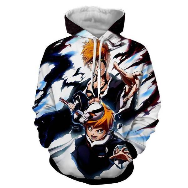 Bleach Kid Ichigo & Adult Ichigo Soul King 3D Hoodie