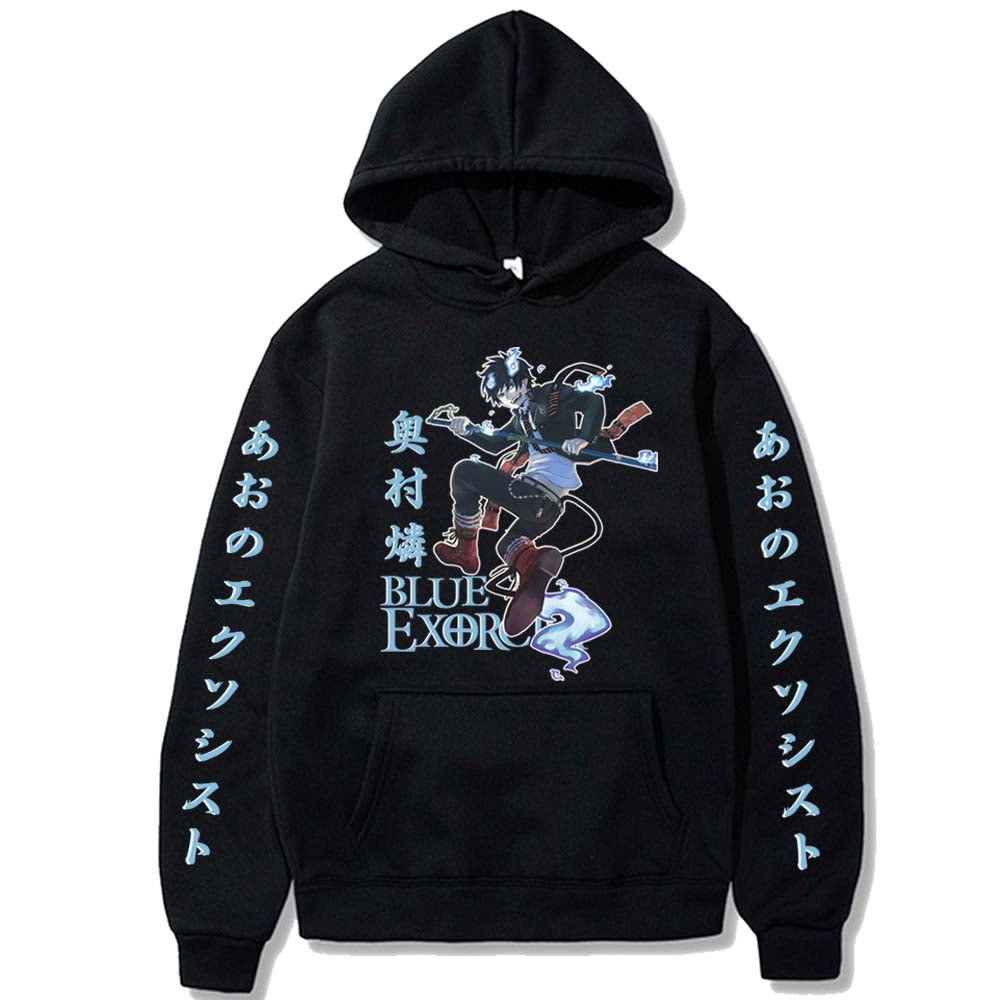 Blue Exorcist Harajuku Okumura Rin Hoodie Sportswear Loog Sleeve Hooded Sweatshirt