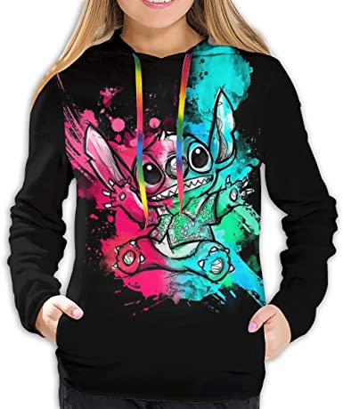 Cartoon Loli & Stitch All Print Hooded Sweatshirt Pullover Hoodies