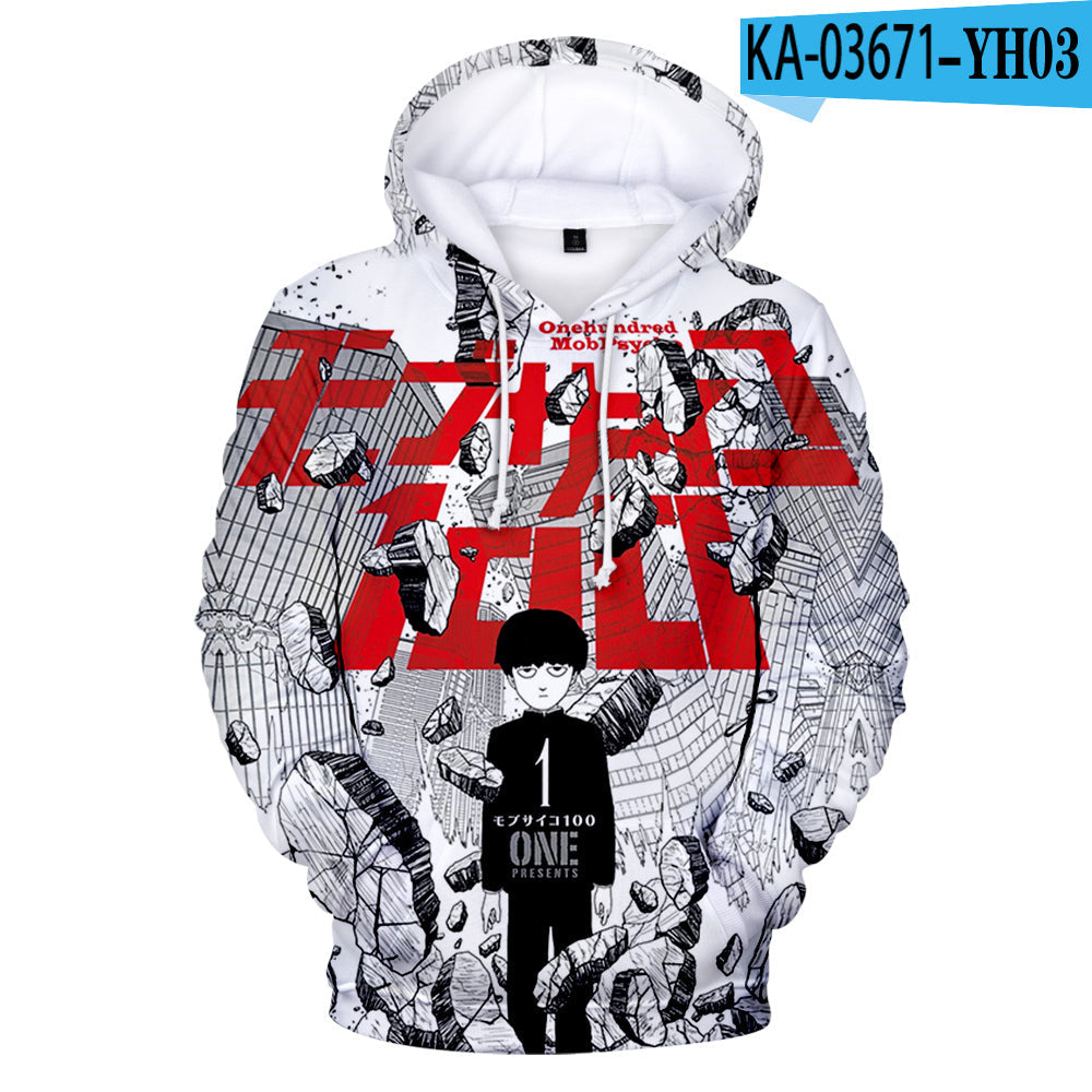 Cartoon Mob Psycho 100 3D Hoodies Anime Print Streetwear Hooded Sweatshirt