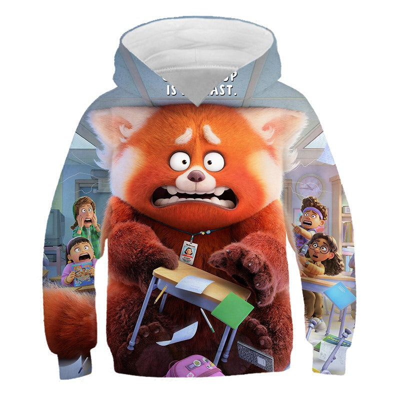 Cartoon Turning Red Panda Deformation Panda Anime Pullover Hoodies