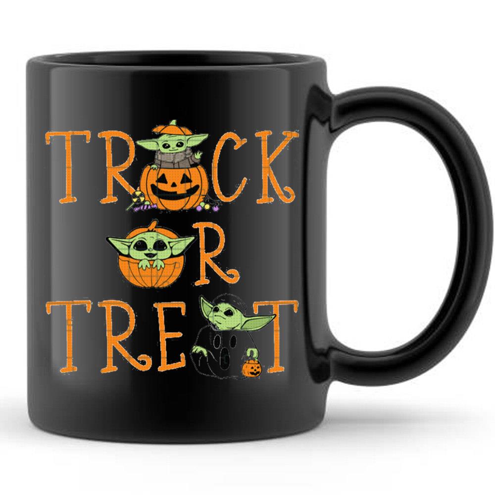 Baby Yoda Trick Or Treat Baby Yoda With Pumpkin Halloween T-Shirt