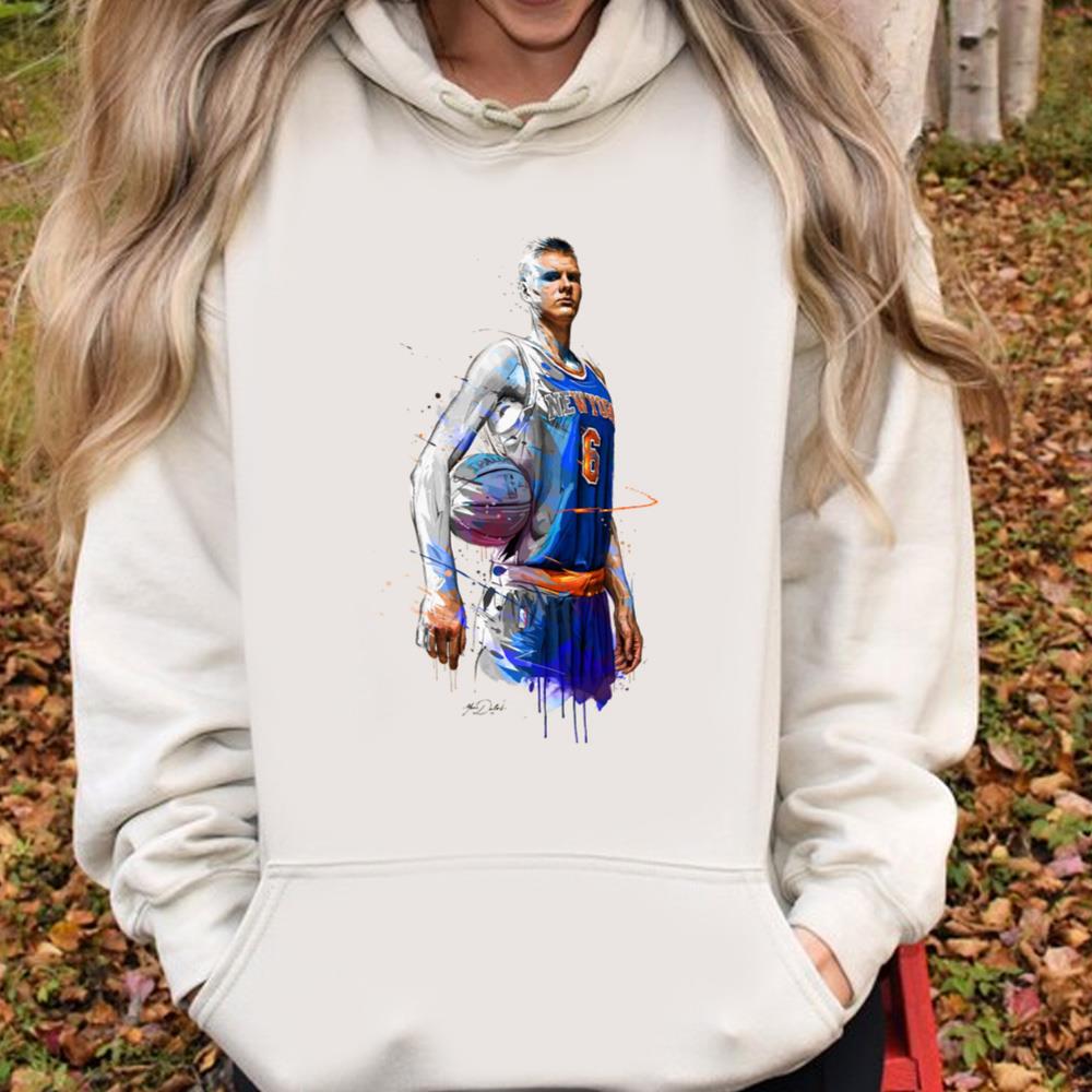 Basketball Kristaps Porzingis New York Knicks Nba All-star Weekend Art, Nba Fashion Illustration T-shirt