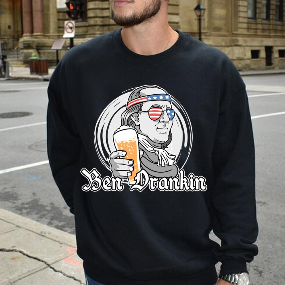 Ben Drankin USA Flag 4th Of July Fourth Patriotic T-Shirt