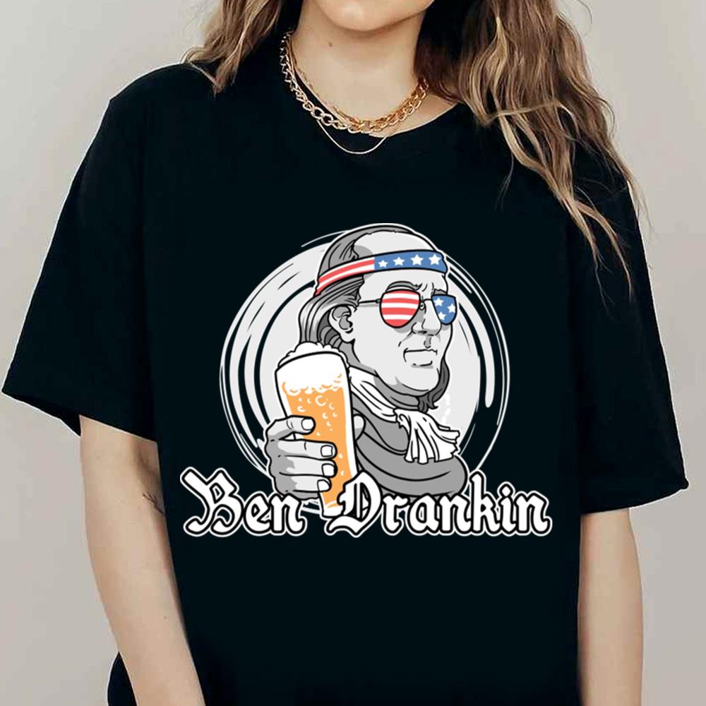 Ben Drankin USA Flag 4th Of July Fourth Patriotic T-Shirt