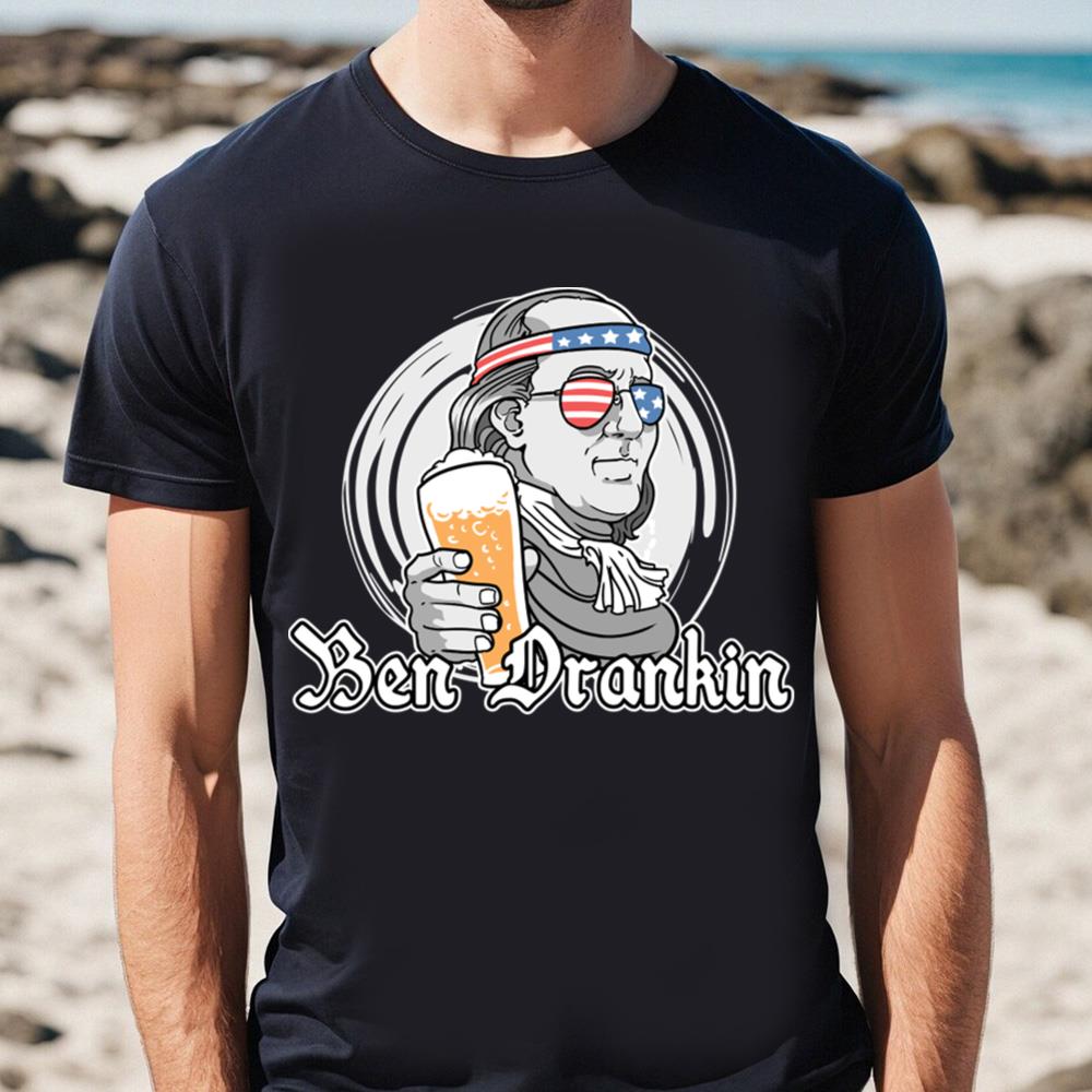 Ben Drankin USA Flag 4th Of July Fourth Patriotic T-Shirt