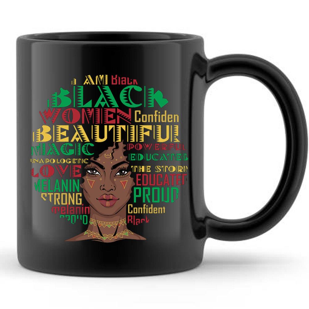 Black Woman Powerful African American Black T-Shirt