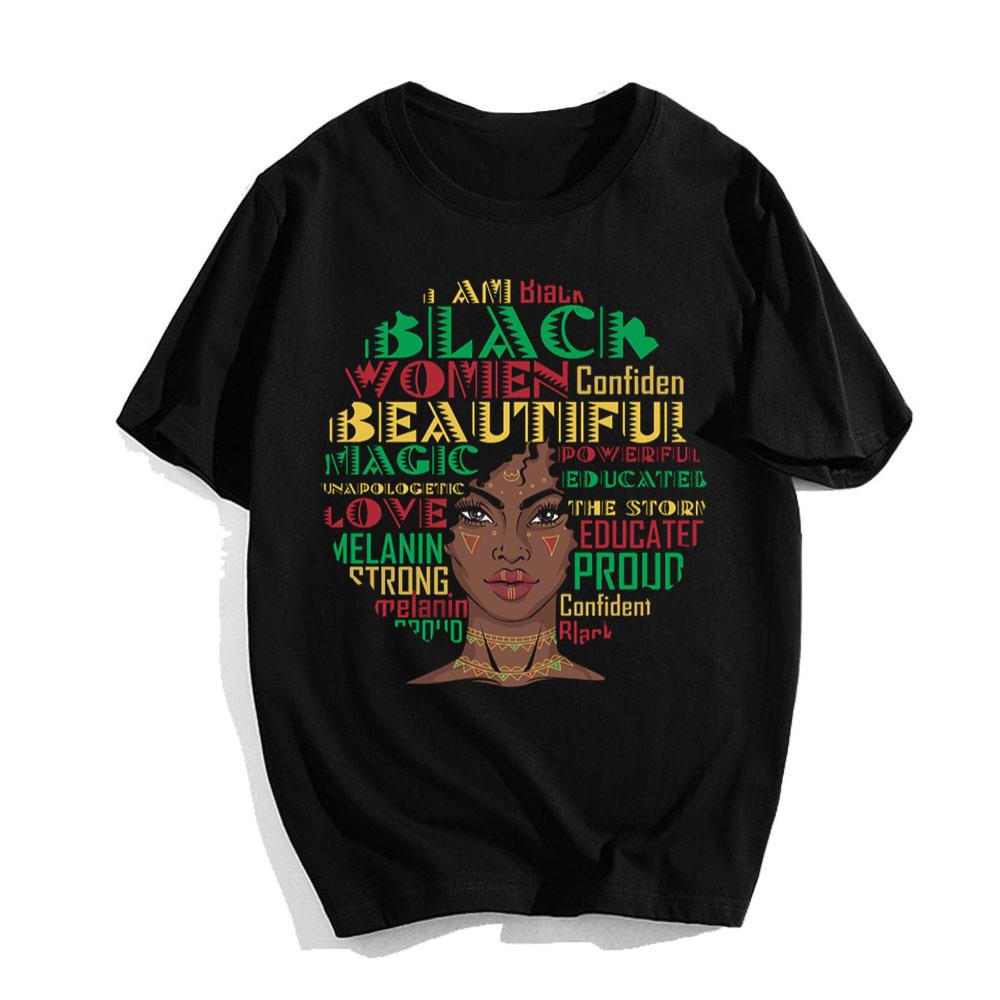 Black Woman Powerful African American Black T-Shirt