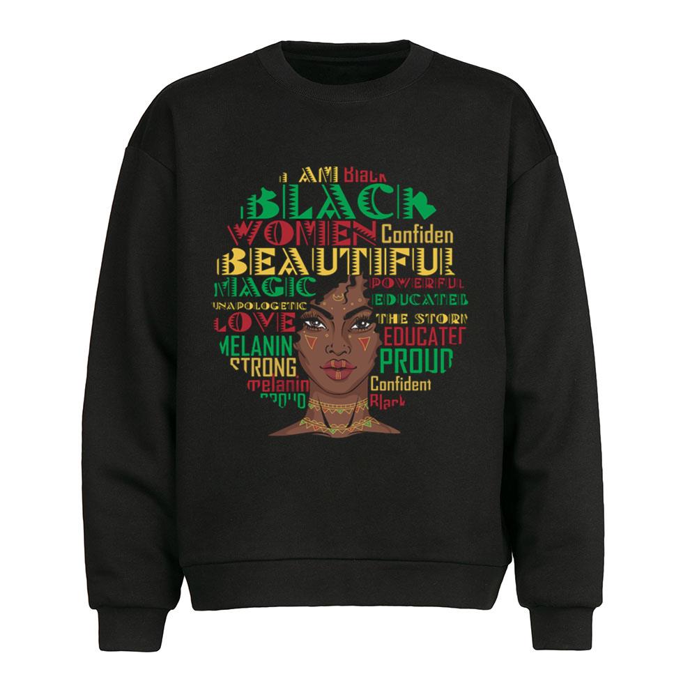 Black Woman Powerful African American Black T-Shirt