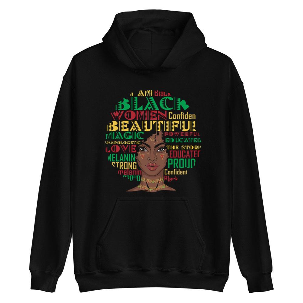 Black Woman Powerful African American Black T-Shirt