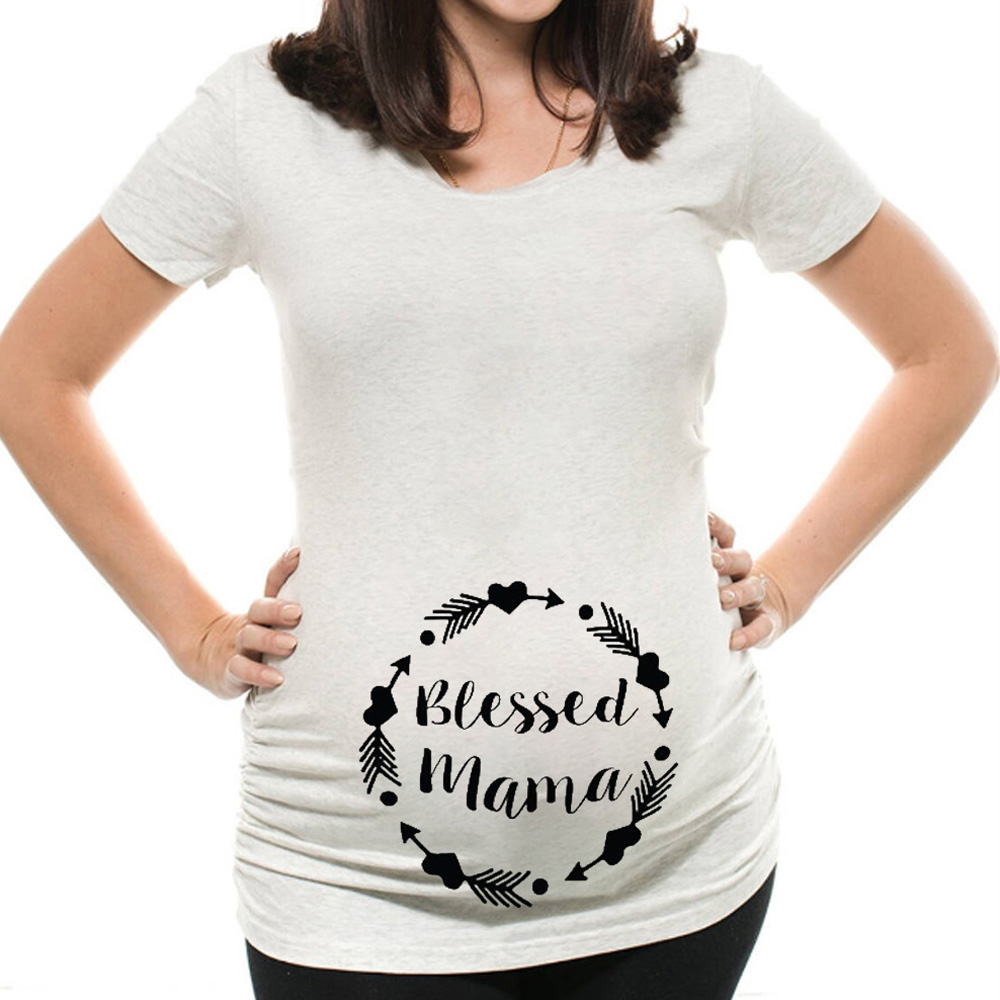Blessed Mama Maternity T-shirt Pregnancy Top Shirt Gift Maternity True Pregnancy Shirt