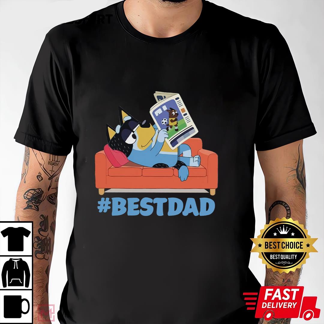 Bluey Best Dad T-shirt, Retro Bluey And Bandit Shirt