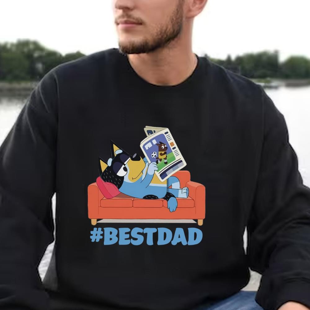 Bluey Best Dad T-shirt, Retro Bluey And Bandit Shirt