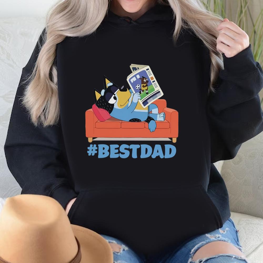 Bluey Best Dad T-shirt, Retro Bluey And Bandit Shirt