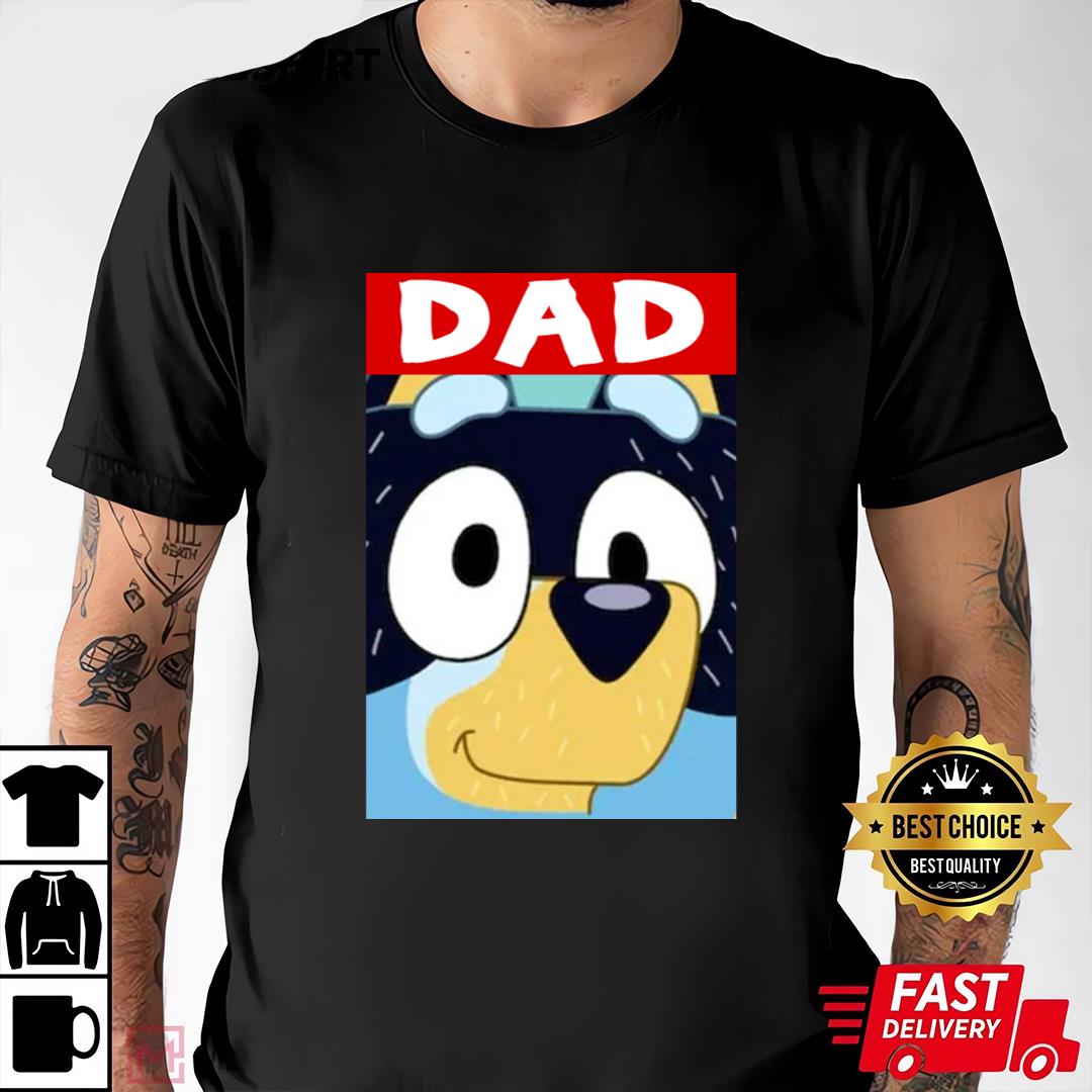 Bluey Dad Funny Face T-shirt