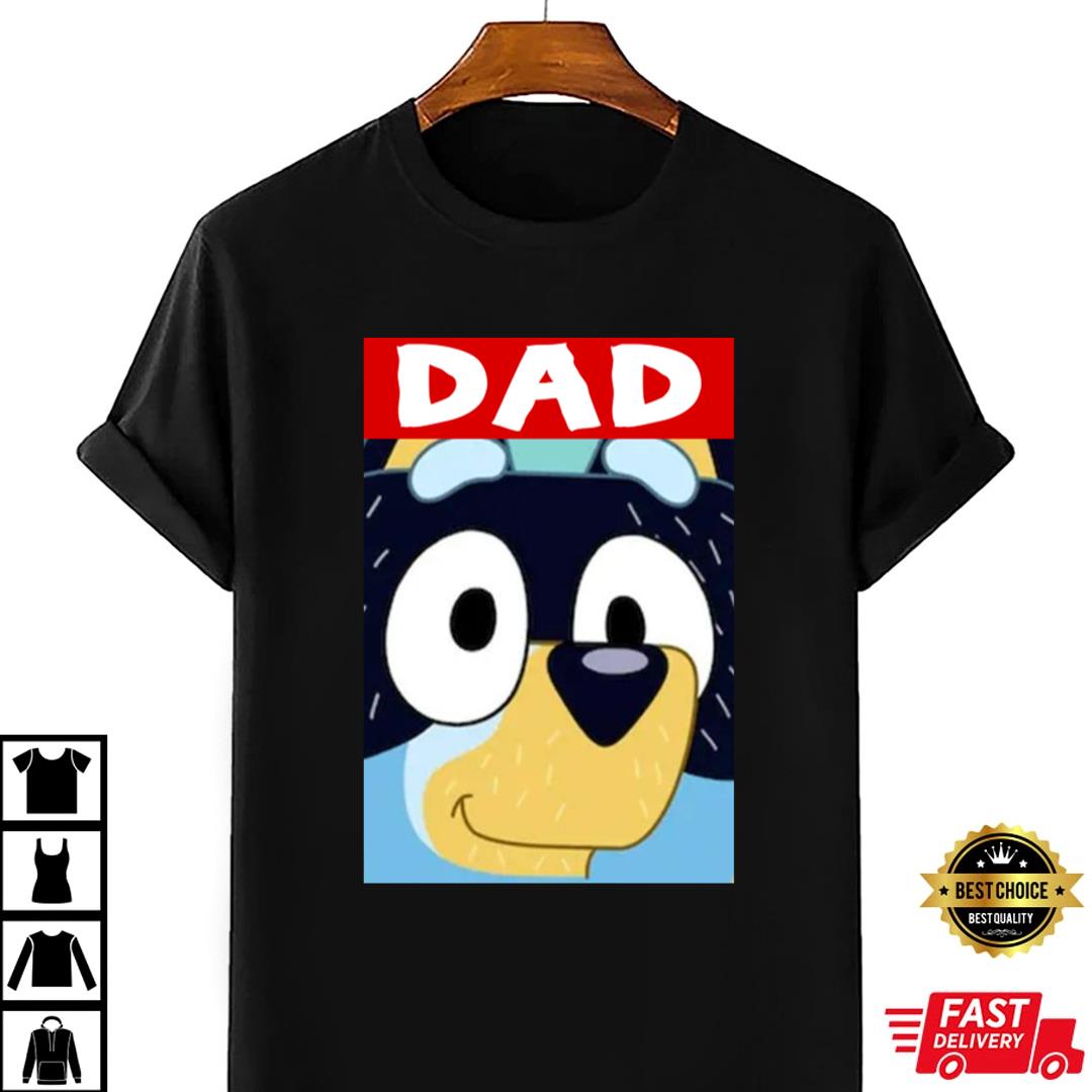 Bluey Dad Funny Face T-shirt