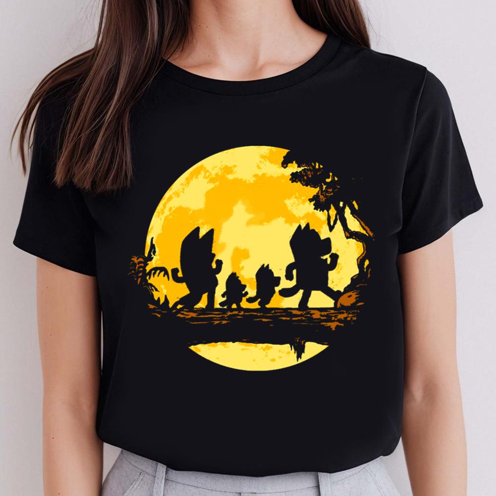 Bluey Walking Under Yellow Moon T-Shirt