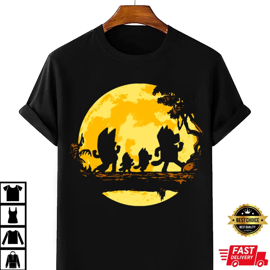 Bluey Walking Under Yellow Moon T-Shirt