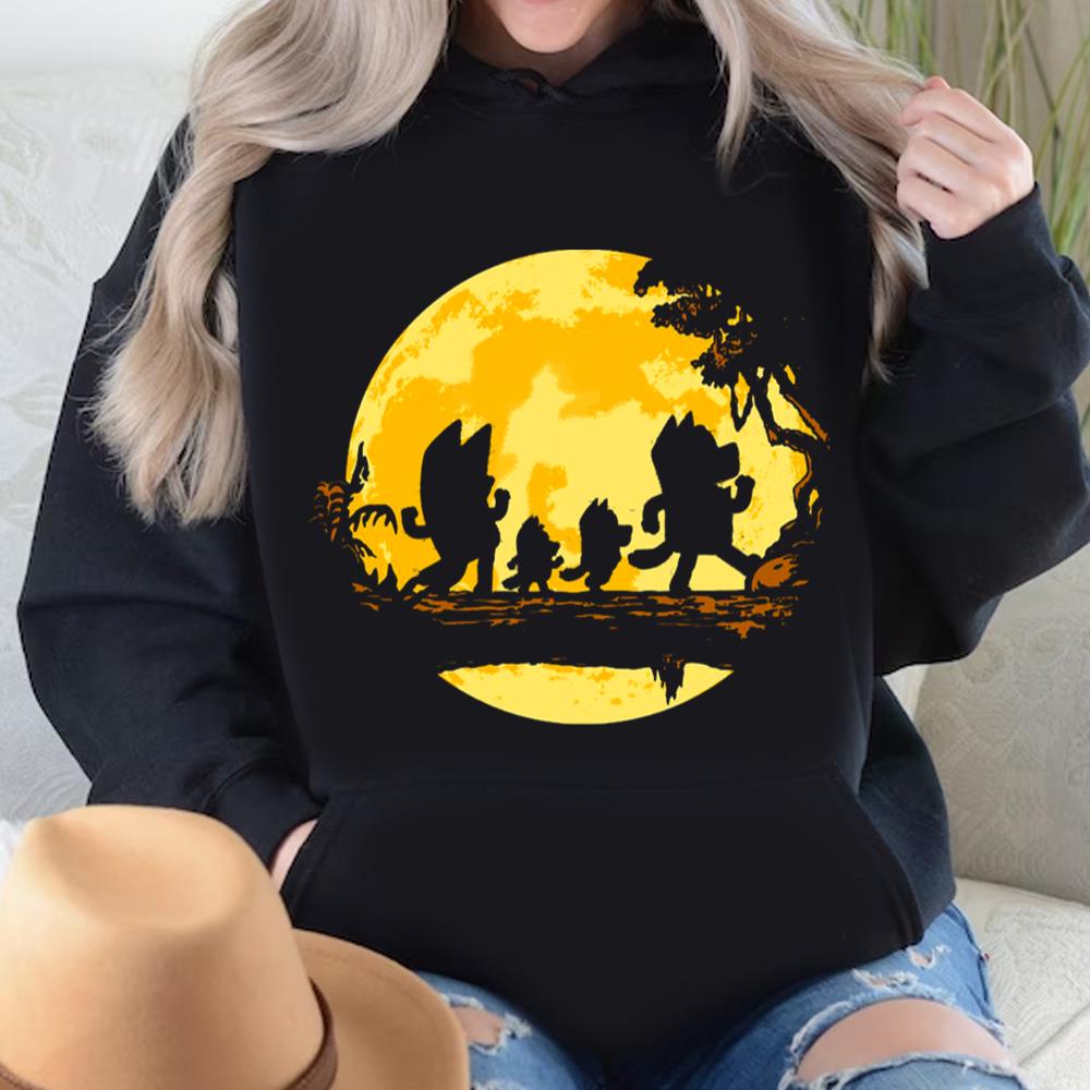 Bluey Walking Under Yellow Moon T-Shirt