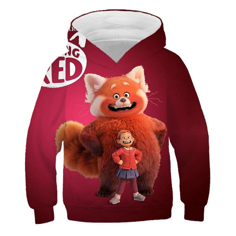 Cartoon Turning Red Panda Deformation Panda Cute Anime Pullover Hoodies