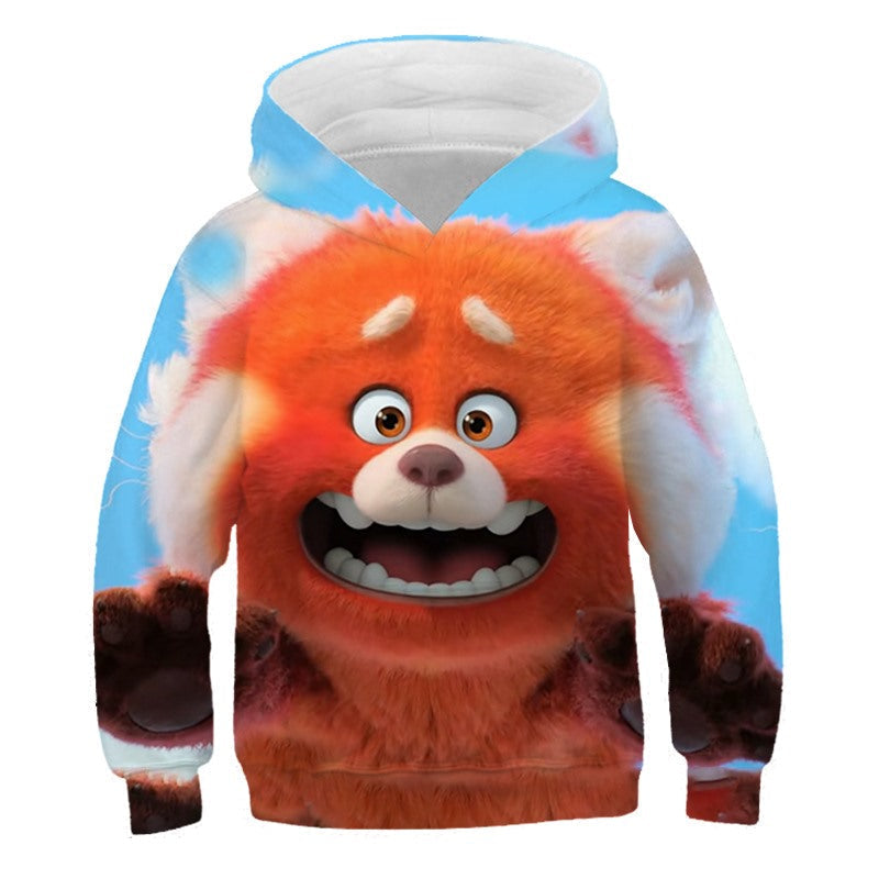 Cartoon Turning Red Panda Panic Face Hoodie 3D Print Hooded Sweatshirt