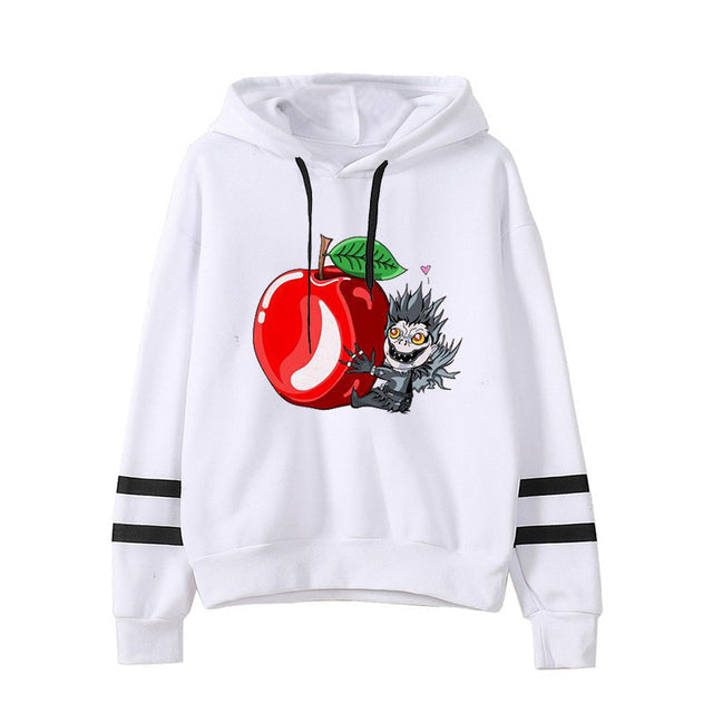 Copy of Death Note Cartoon Luke Huging an Apple Hoodies Autumn Hooded Sweatshirts