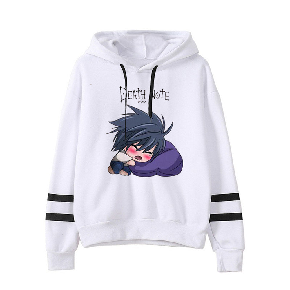 Death Note Cute Cartoon L Lawliet Stripe Hoodies Autumn Hoodie Sweatshirts