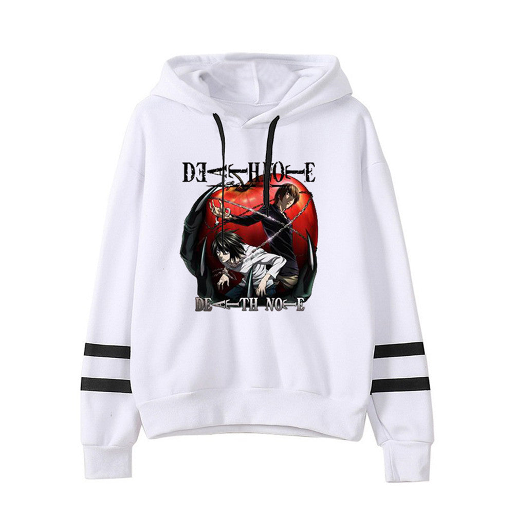 Death Note Death L Lawliet Kira Light Stripe Hoodies Autumn Hoodie Cartoon Sweatshirts