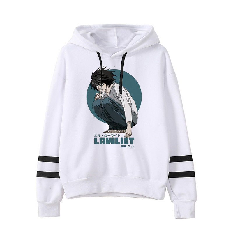 Death Note Death L Lawliet Stripe Hoodies Autumn Hoodie Cartoon Sweatshirts